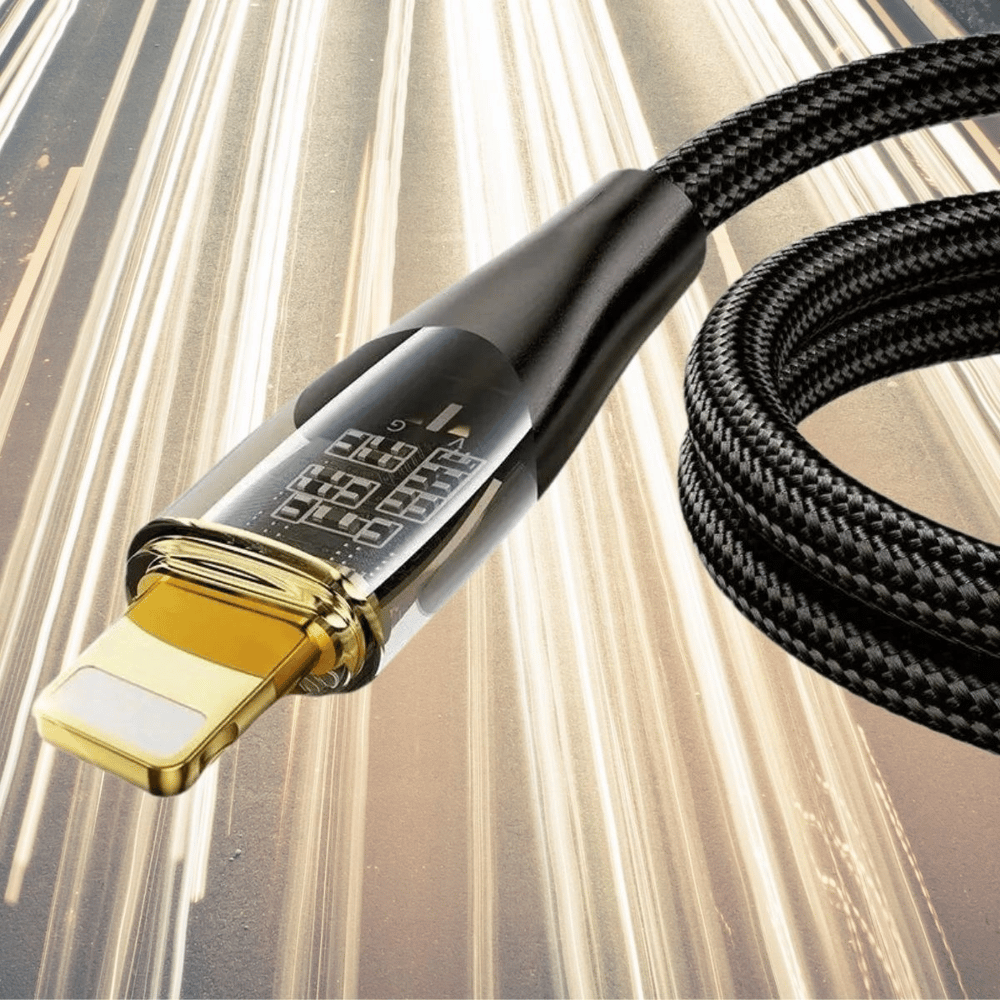 Led Işık Uçlu Sağlam İp Kablolu Usb To Lightning Hızlı Şarj Kablosu Bx40