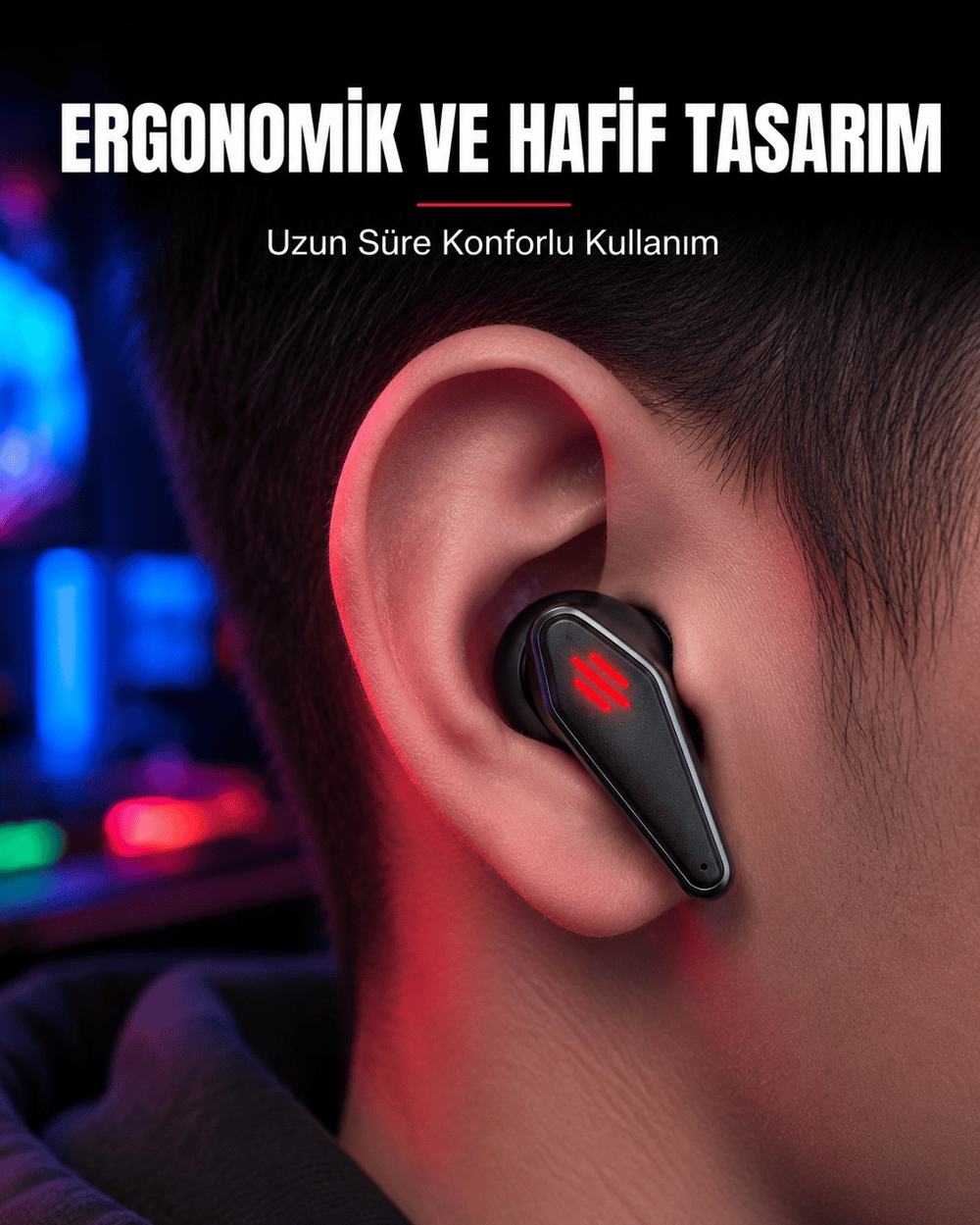 Led Işıklı Kablosuz Gaming Kulaklık Ergonomik Tasarım Yeni Nesil