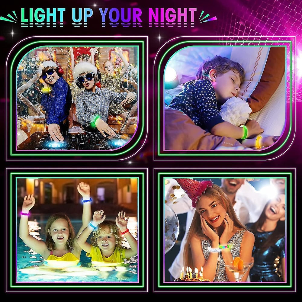 Led Işıklı Pilli Işıklı Rengarenk Kalın Bileklik Işıklı Bilezik Karışık Renk 1 Adet (3936)