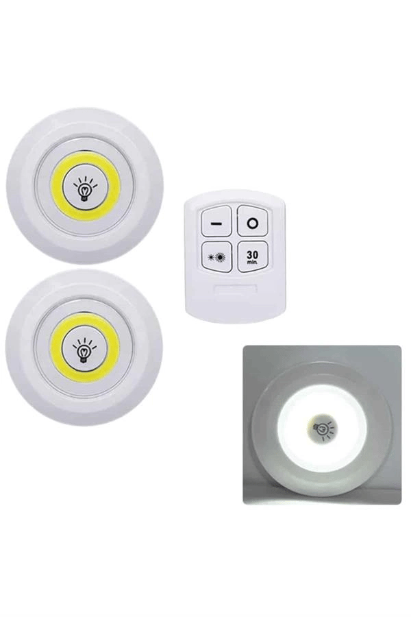 Led Lamba 3lü Uzaktan Kumandalı Yapışkanlı