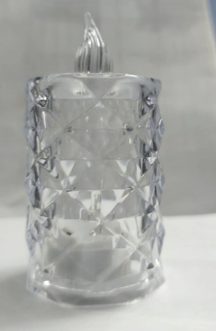 Led Mum Şeffaf Kristal Led Mum Pilli Alevsiz Çay Mumu Düğün Doğum Günü Ortam Işığı Midi