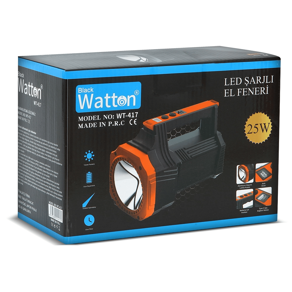 Led Şarjlı El Feneri 25w Wt-417