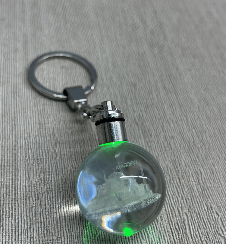 Ledli Ayasofya Tasarımı Kristal Anahtarlık