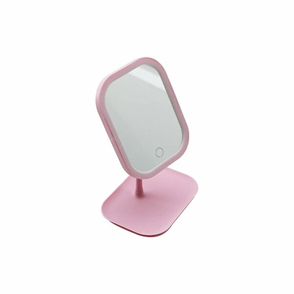 Ledli Usb Şarjlı Makyaj Aynası 18.5x14.7cm 360 Derece Renkli Plsatik Takılık Sepetli=13.5x18cm Ayak=17.5cm Bx40