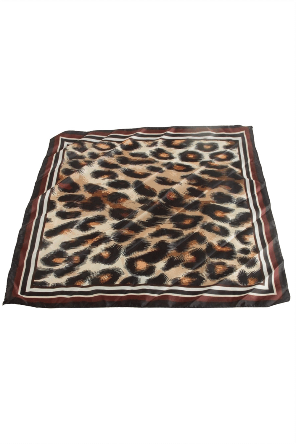 Leopar Desenli Saten Fular 50*50 cm