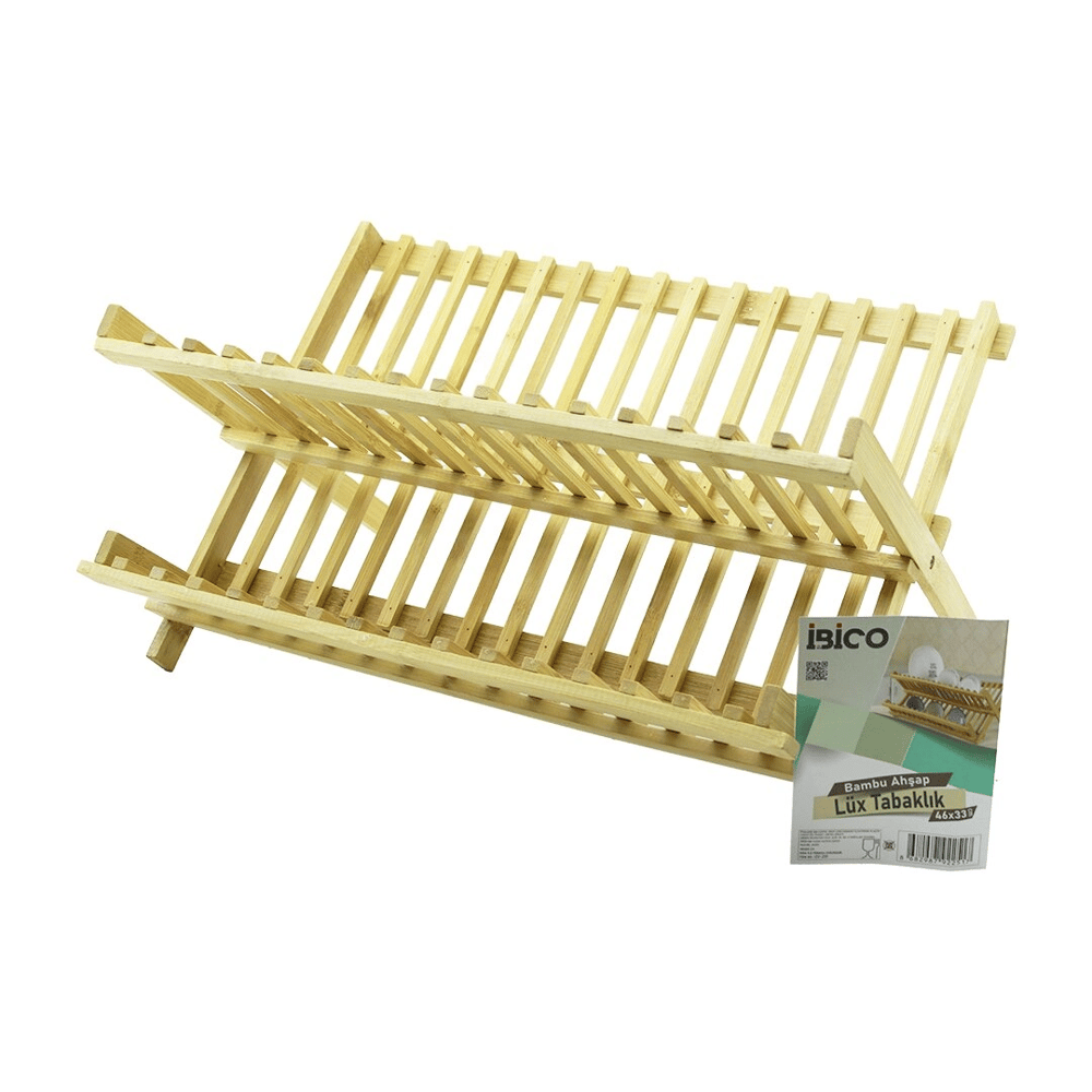 Lüx Ahşap Bambu Bulaşık - Tabaklık Tezgah Üstü 46x33cm Bx40