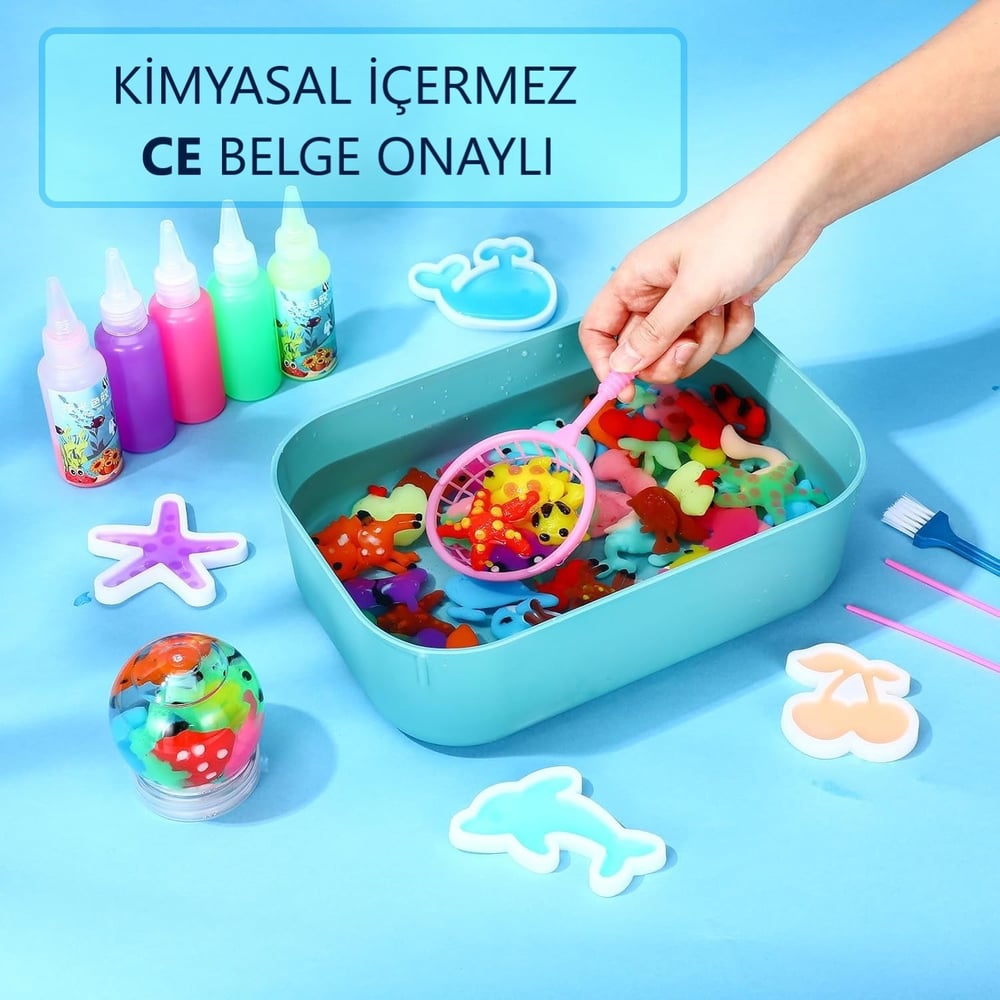 Magic Water Elf Aqua Gel sihirli su oyuncak seti 5 adet jel şişe 6 adet kalıp