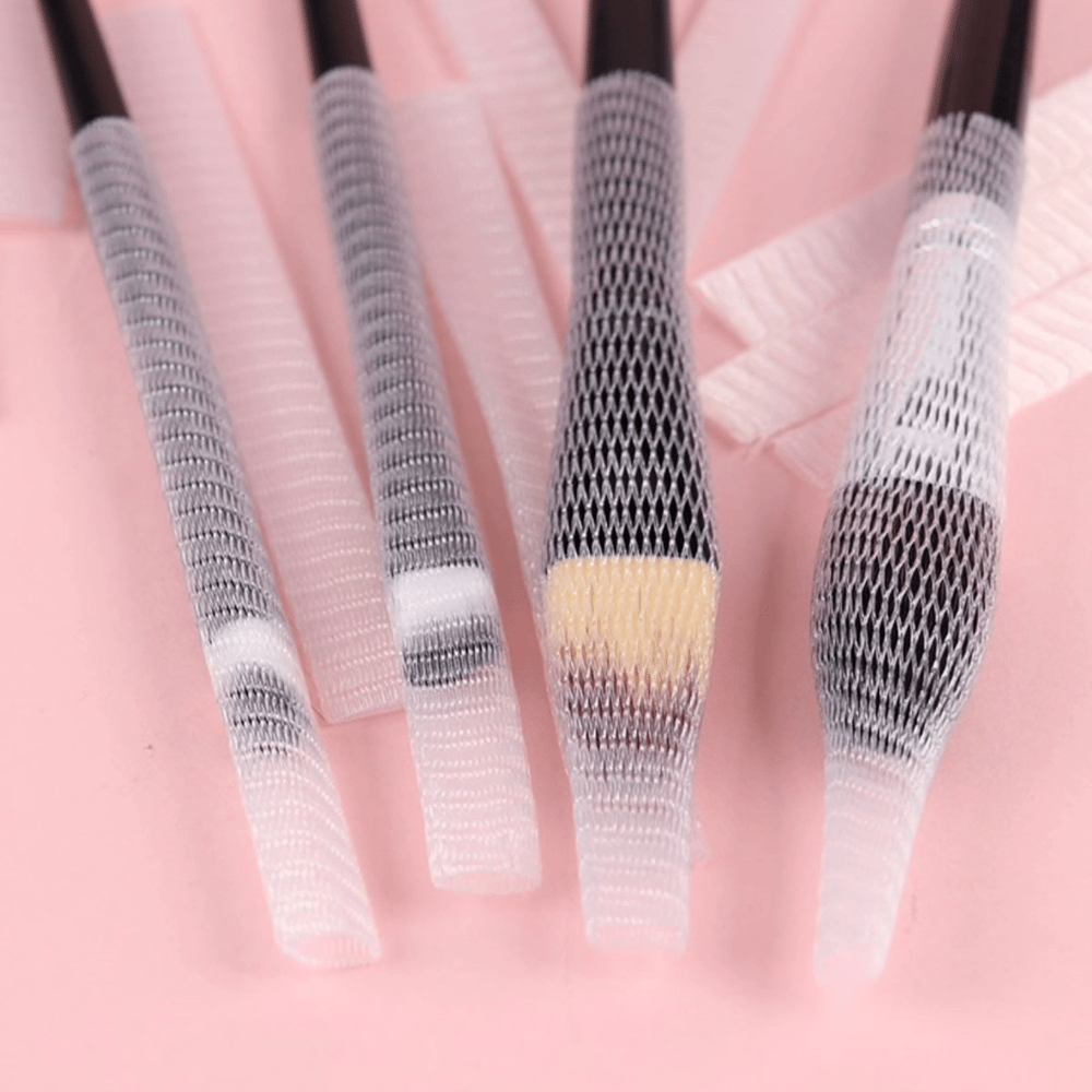 Makyaj Far Allık Kontür Eyeliner Fırça Malzemeleri Ürünleri Koruyucu File Kapak Örgü Kılıf Set 20li Bx40