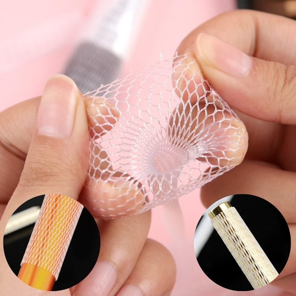 Makyaj Far Allık Kontür Eyeliner Fırça Malzemeleri Ürünleri Koruyucu File Kapak Örgü Kılıf Set 20li (3936)