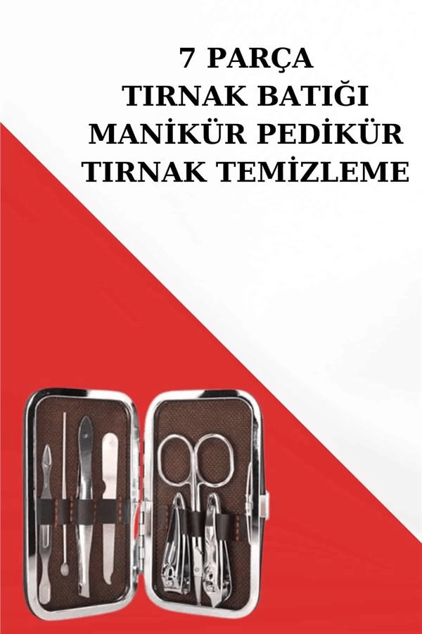 Manikür Pedikür Seti 7 Parça Tırnak Mantarı Tırnak Batığı Temizleme Taşınabilir Çanta