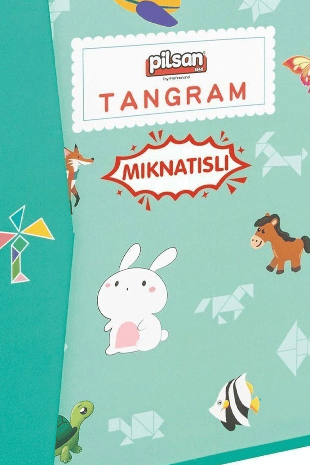 Manyetik Tangram Defteri 7 Ahşap Parça Mıknatıslı - 3+ Yaş Eğitici Zeka Oyunu BX-313796