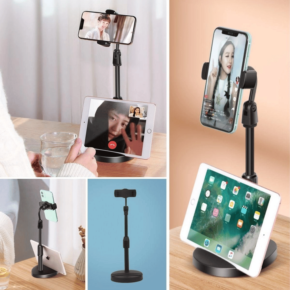 Masa Üstü Tablet Ve Telefon Tutucu Plastik Aparat Siyah Telefon Standı Bx40