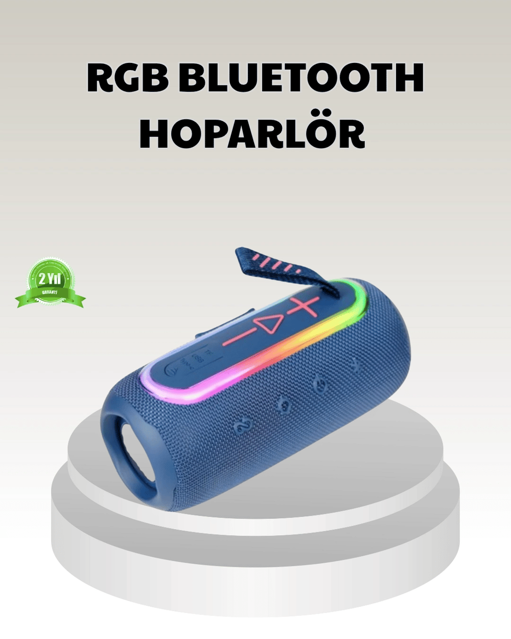 Mavi Taşınabilir Bluetooth Hoparlör Kompakt Tasarım ve Güçlü Ses
