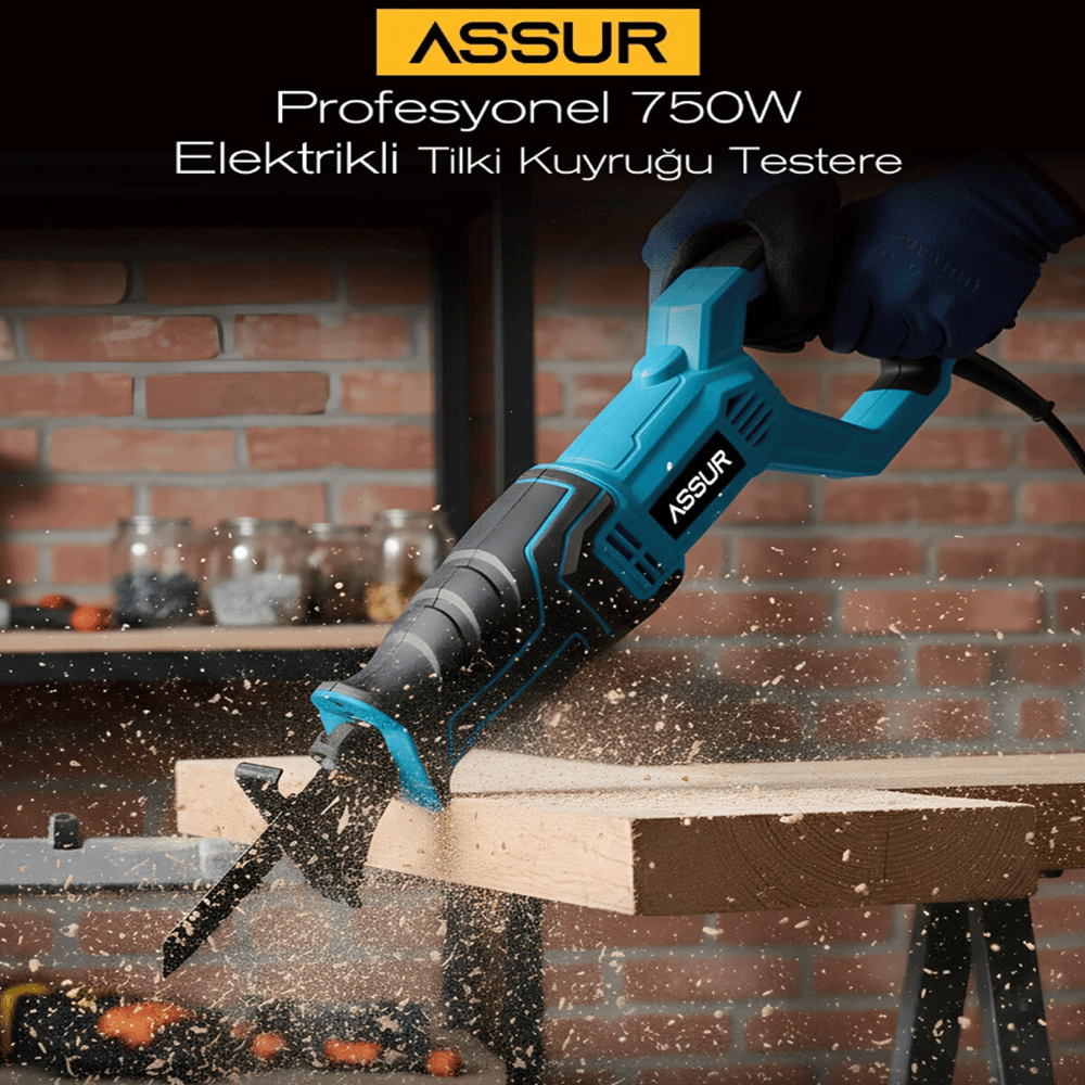 Mavi Tilki Kuyruğu Elektrikli Testere 230v 0-2800 Rpm Asr-615 Bx40