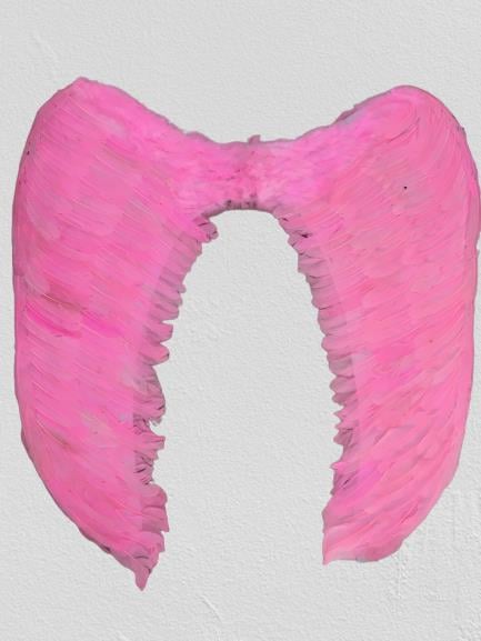 Mega Boy Pembe Renk Tüylü Melek Kanadı 100x85 cm (3936)