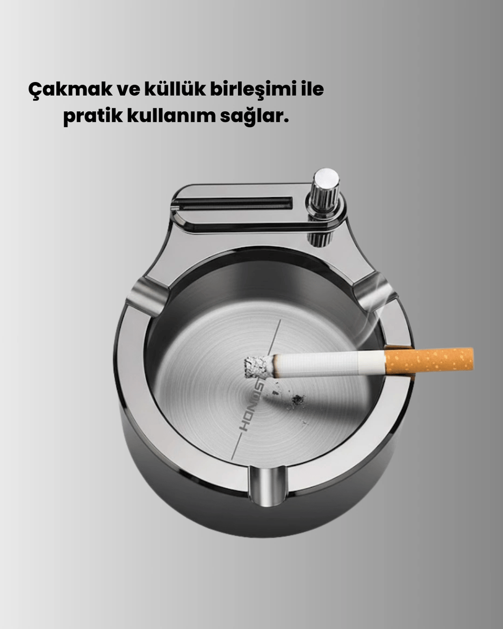 Metal Küllük Çakmaklı Masa Üstü Şık Tasarım