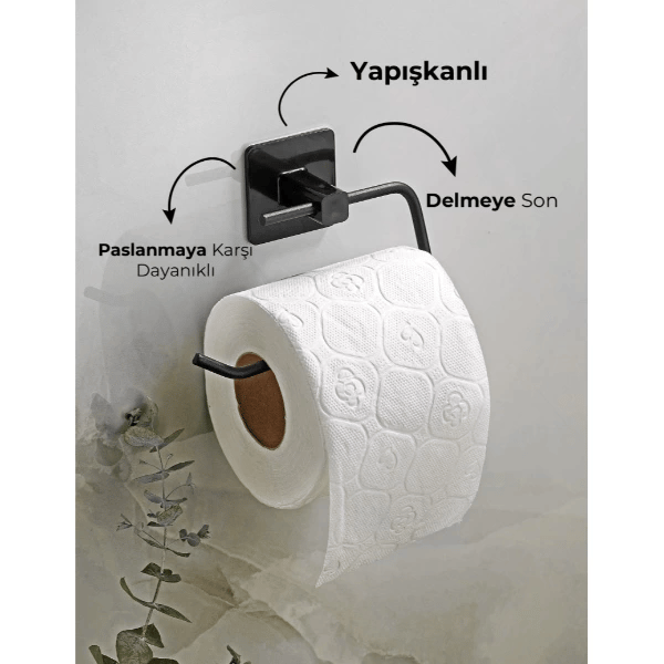 Metal Siyah Tuvalet Kağıtlığı