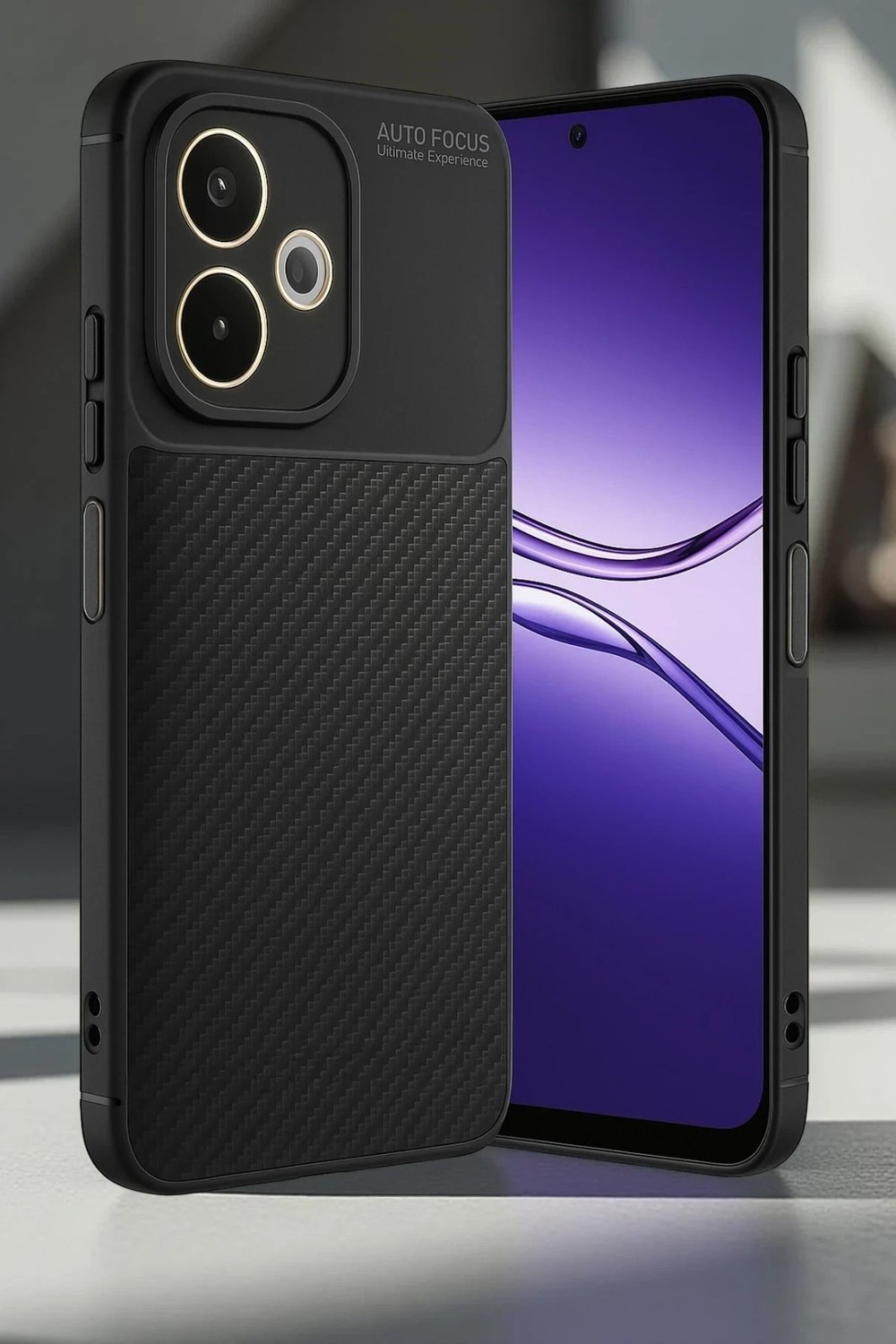 Mey İthalat®   A5 Pro 4G Kılıf Auto Focus Karbon Kapak - Lacivert