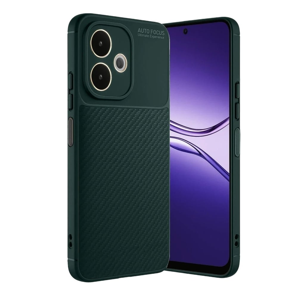Mey İthalat®   A5 Pro 4G Kılıf Auto Focus Karbon Kapak - Koyu Yeşil