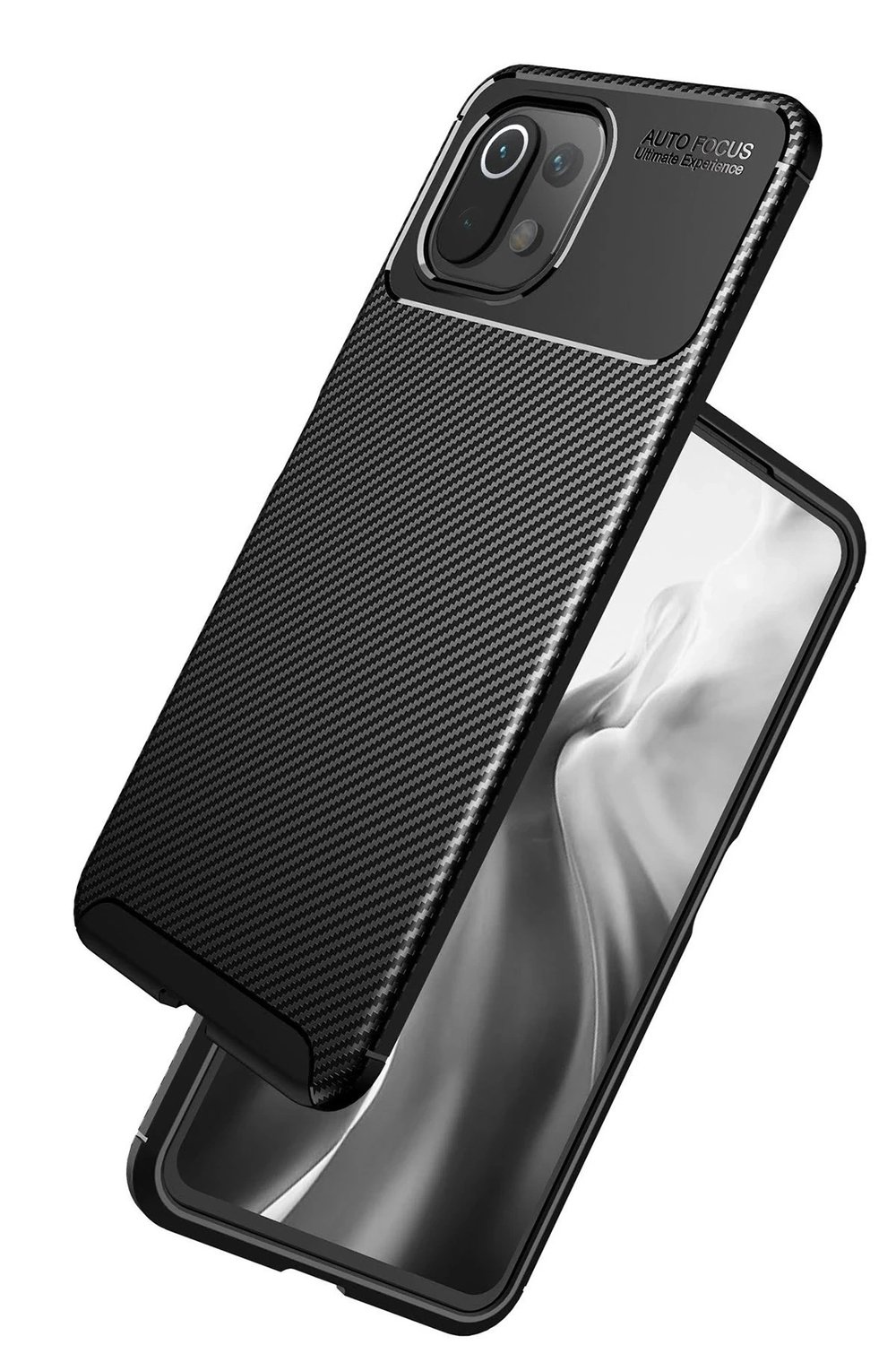 Mey İthalat®   Mİ 11 Lite Kılıf Auto Focus Karbon Kapak - Siyah