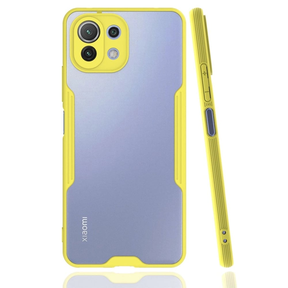 Mey İthalat®   Mİ 11 Lite Kılıf Platin Silikon - Sarı