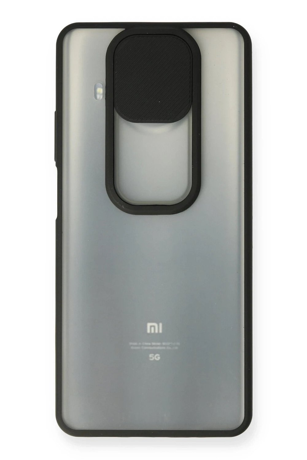 Mey İthalat®   Mi 10T Lite Kılıf Palm Buzlu Kamera Sürgülü Silikon - Siyah