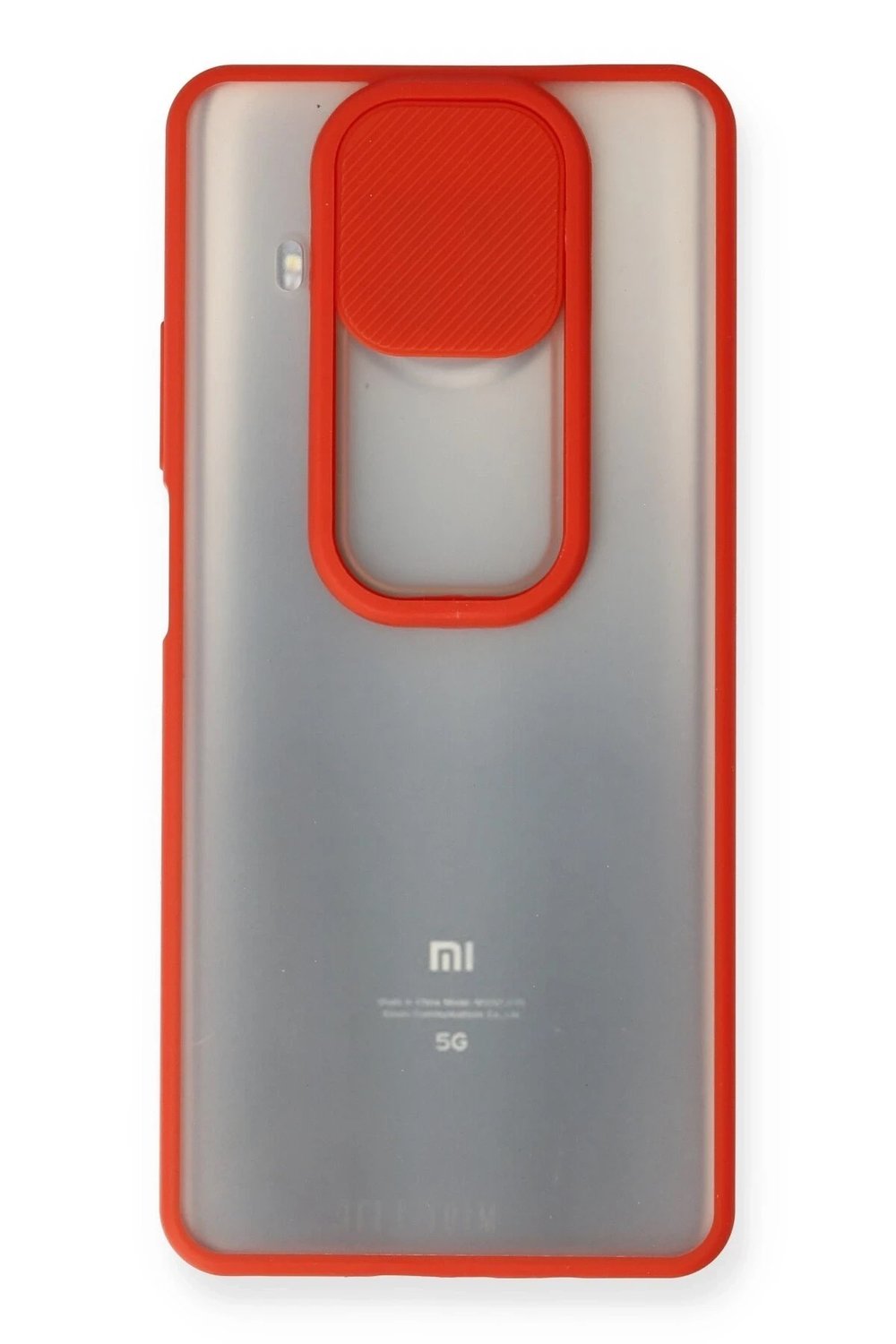 Mey İthalat®   Mi 10T Lite Kılıf Palm Buzlu Kamera Sürgülü Silikon - Kırmızı