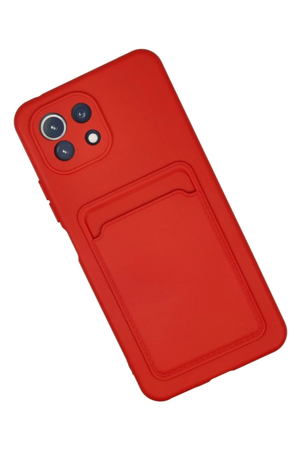 Mey İthalat®   Mi 11 Kılıf Kelvin Kartvizitli Silikon - Kırmızı