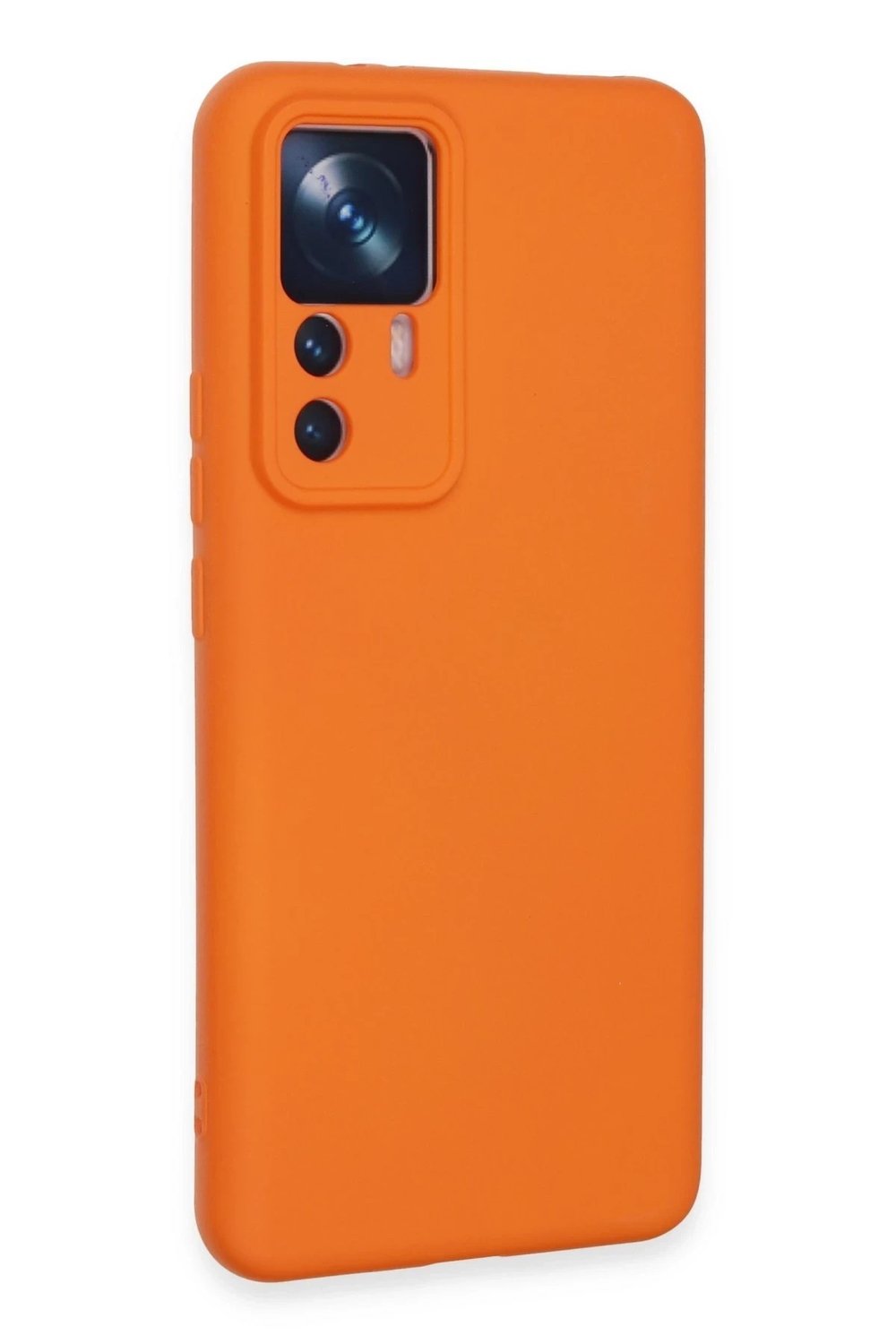 Mey İthalat®   Mi 12T Pro Kılıf Nano içi Kadife Silikon - Turuncu