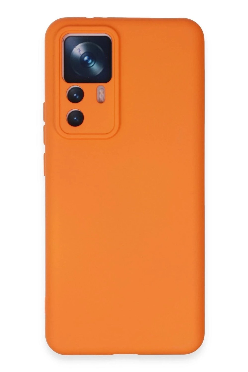 Mey İthalat®   Mi 12T Pro Kılıf Nano içi Kadife Silikon - Turuncu