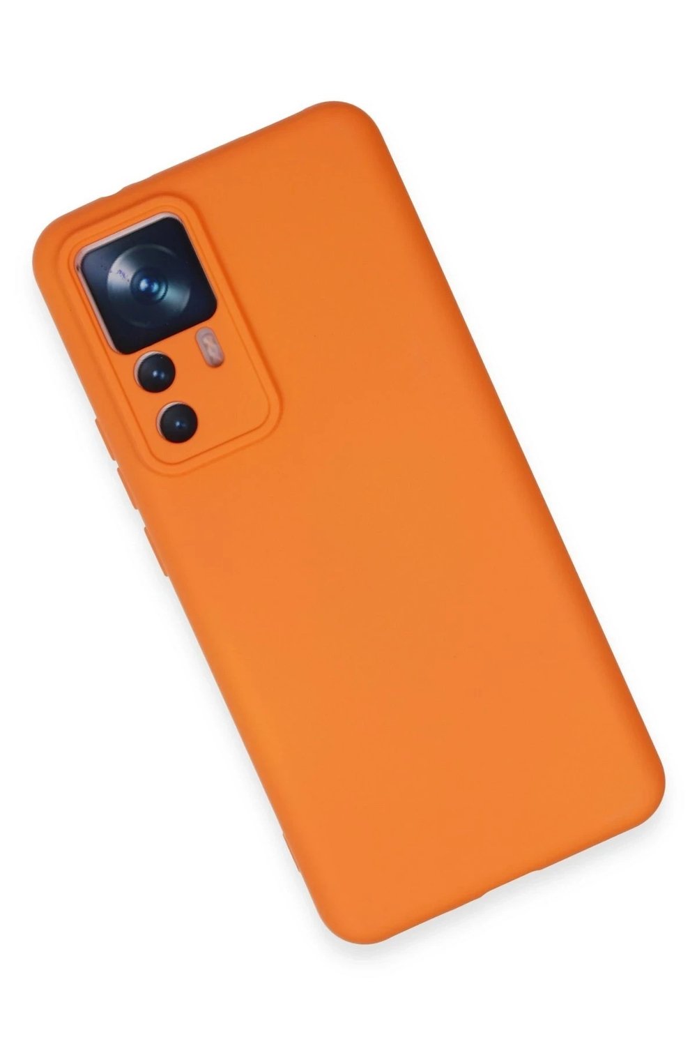 Mey İthalat®   Mi 12T Pro Kılıf Nano içi Kadife Silikon - Turuncu