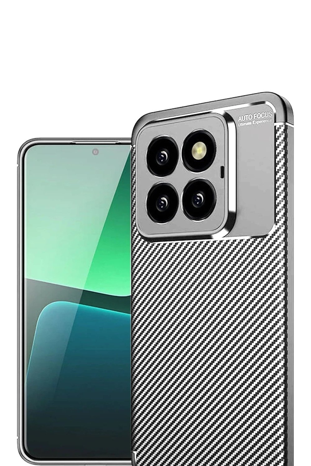Mey İthalat®   Mi 14T Pro Kılıf Auto Focus Karbon Kapak - Gri