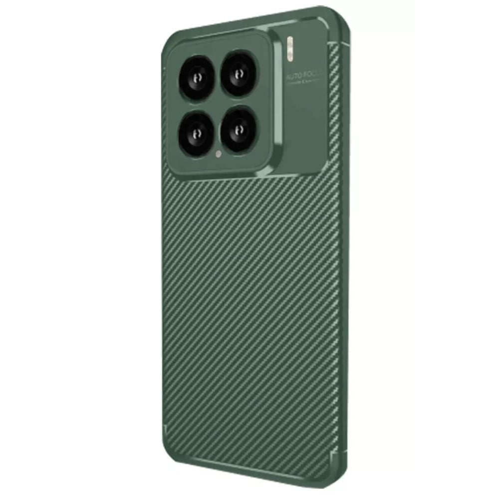Mey İthalat®   Mi 15 Kılıf Auto Focus Karbon Kapak - Koyu Yeşil
