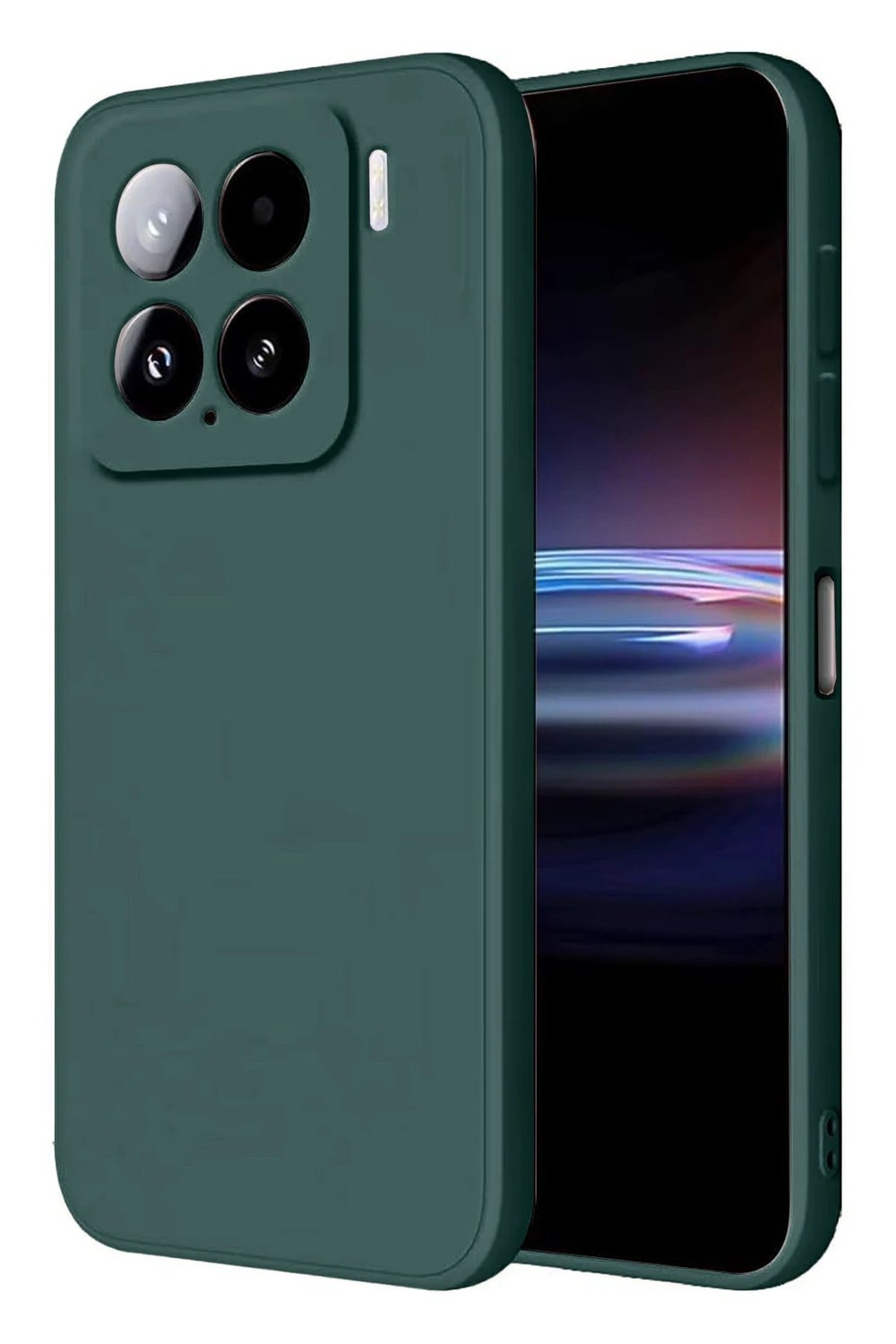 Mey İthalat®   Mi 15 Pro Kılıf Nano içi Kadife Silikon - Koyu Yeşil