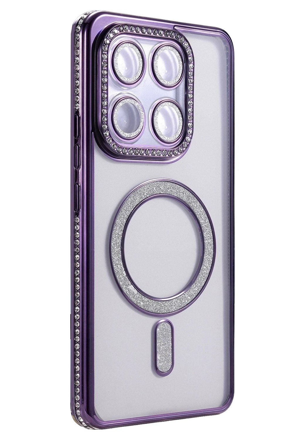 Mey İthalat®   Mi 15T Pro Joke Simli Magneticsafe Kılıf - Derin Mor