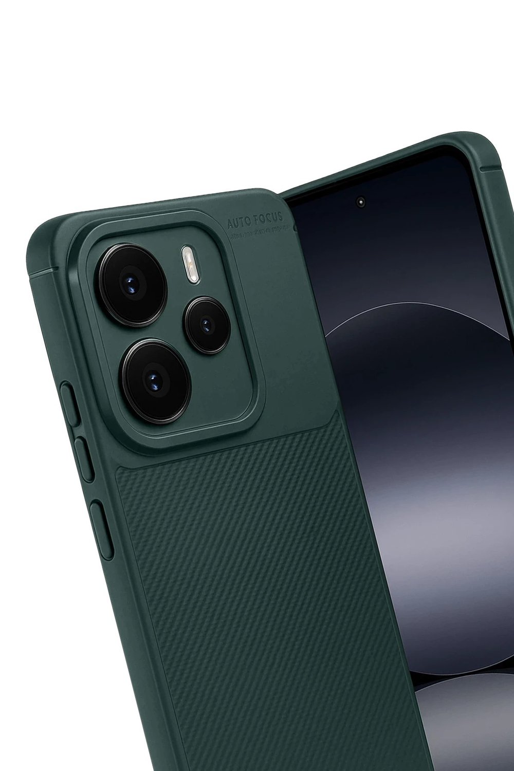 Mey İthalat®   Note 14 5G Auto Focus Karbon Kapak - Koyu Yeşil
