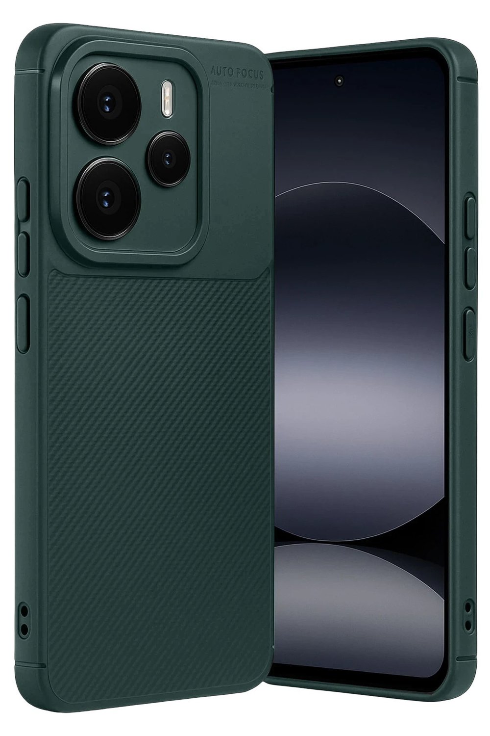 Mey İthalat®   Note 14 5G Auto Focus Karbon Kapak - Koyu Yeşil