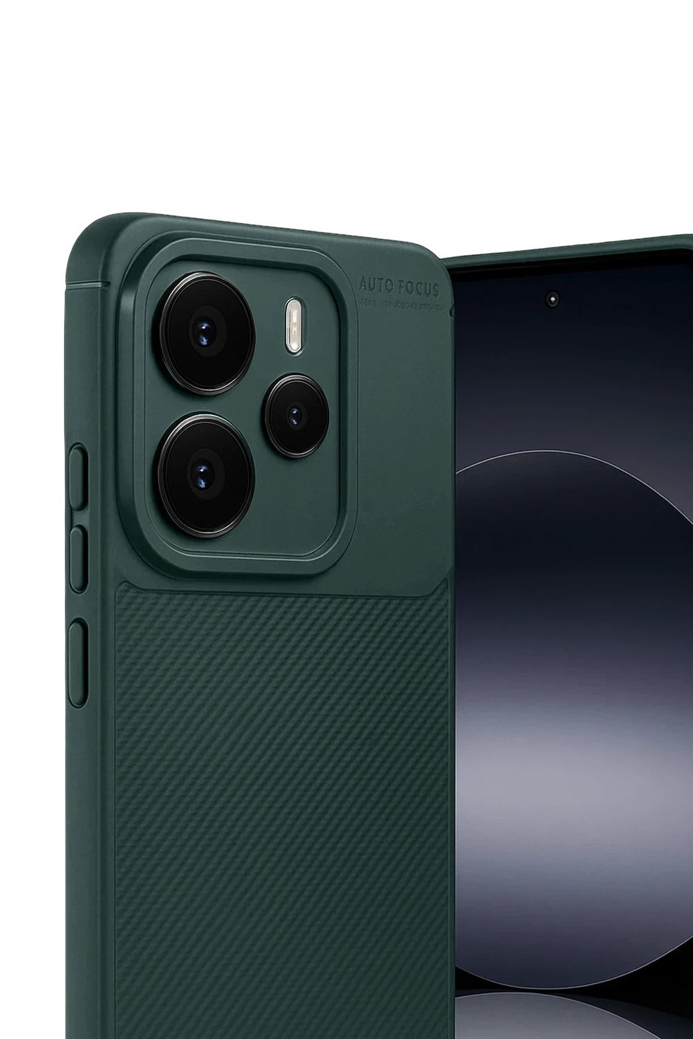 Mey İthalat®   Note 14 5G Auto Focus Karbon Kapak - Koyu Yeşil