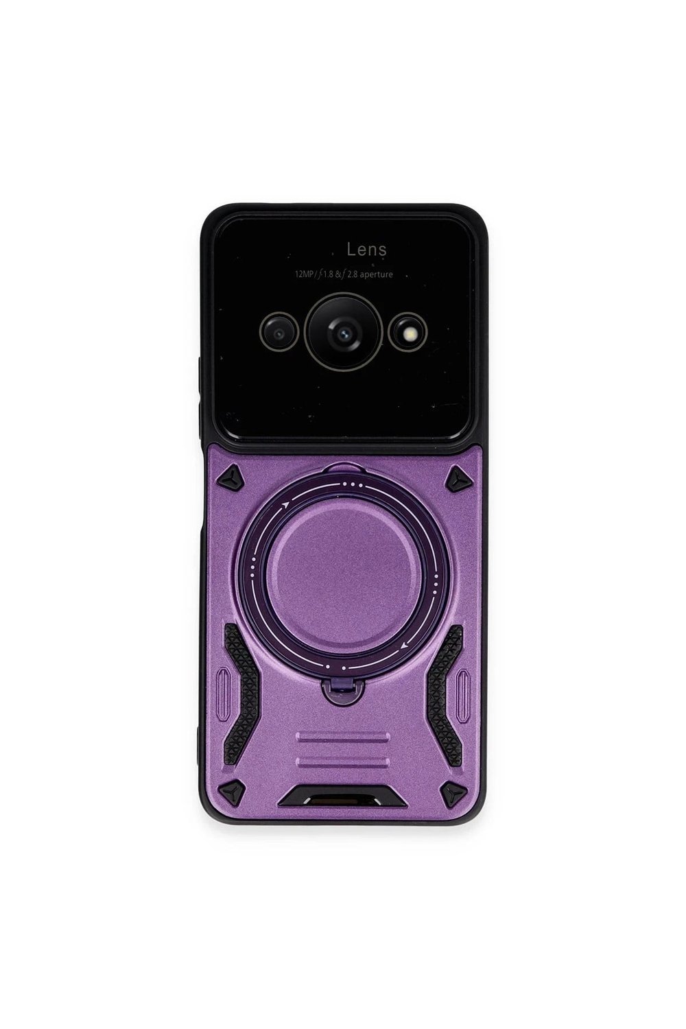 Mey İthalat®   Poco C61 Kılıf Joy Lens Standlı Kapak - Mor