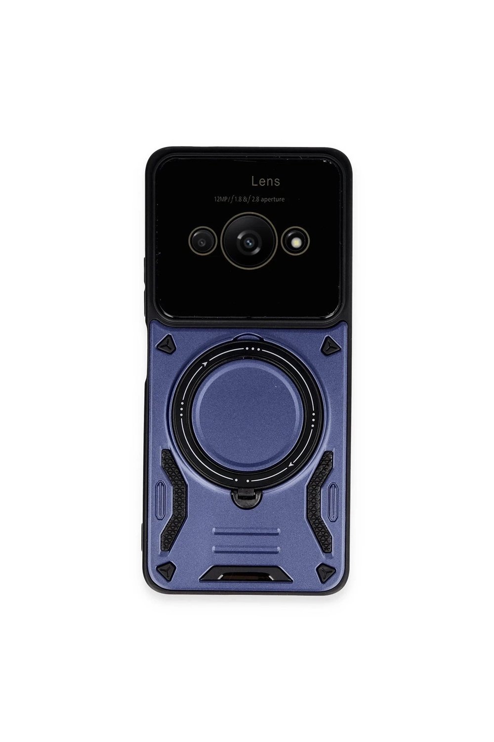 Mey İthalat®   Poco C61 Kılıf Joy Lens Standlı Kapak - Lacivert