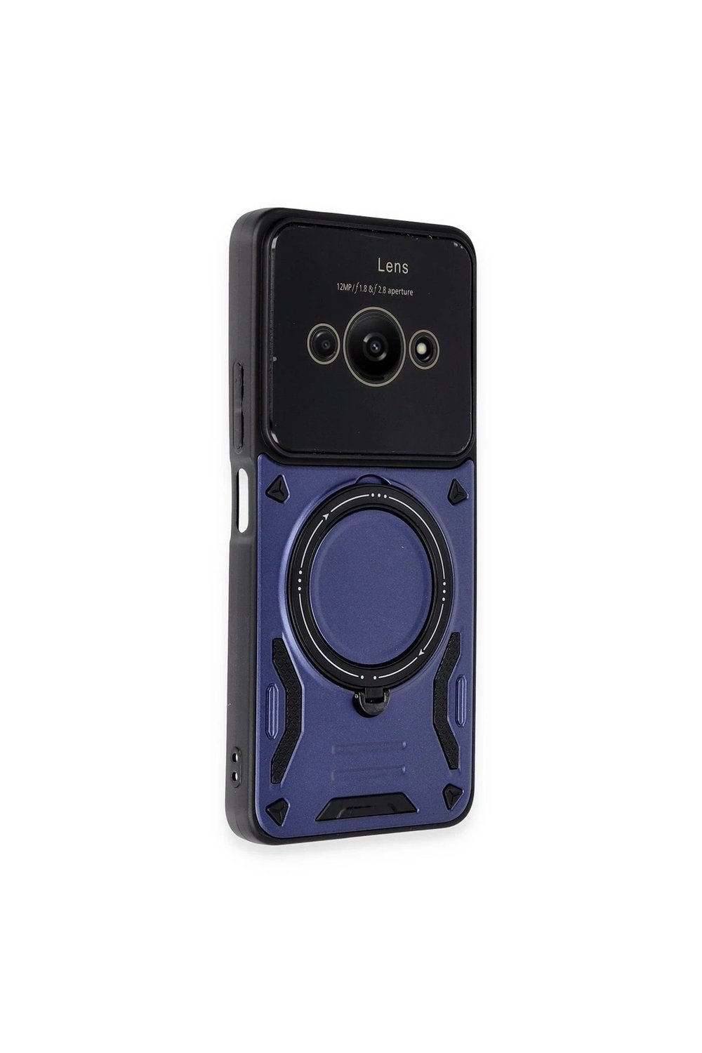 Mey İthalat®   Poco C61 Kılıf Joy Lens Standlı Kapak - Lacivert