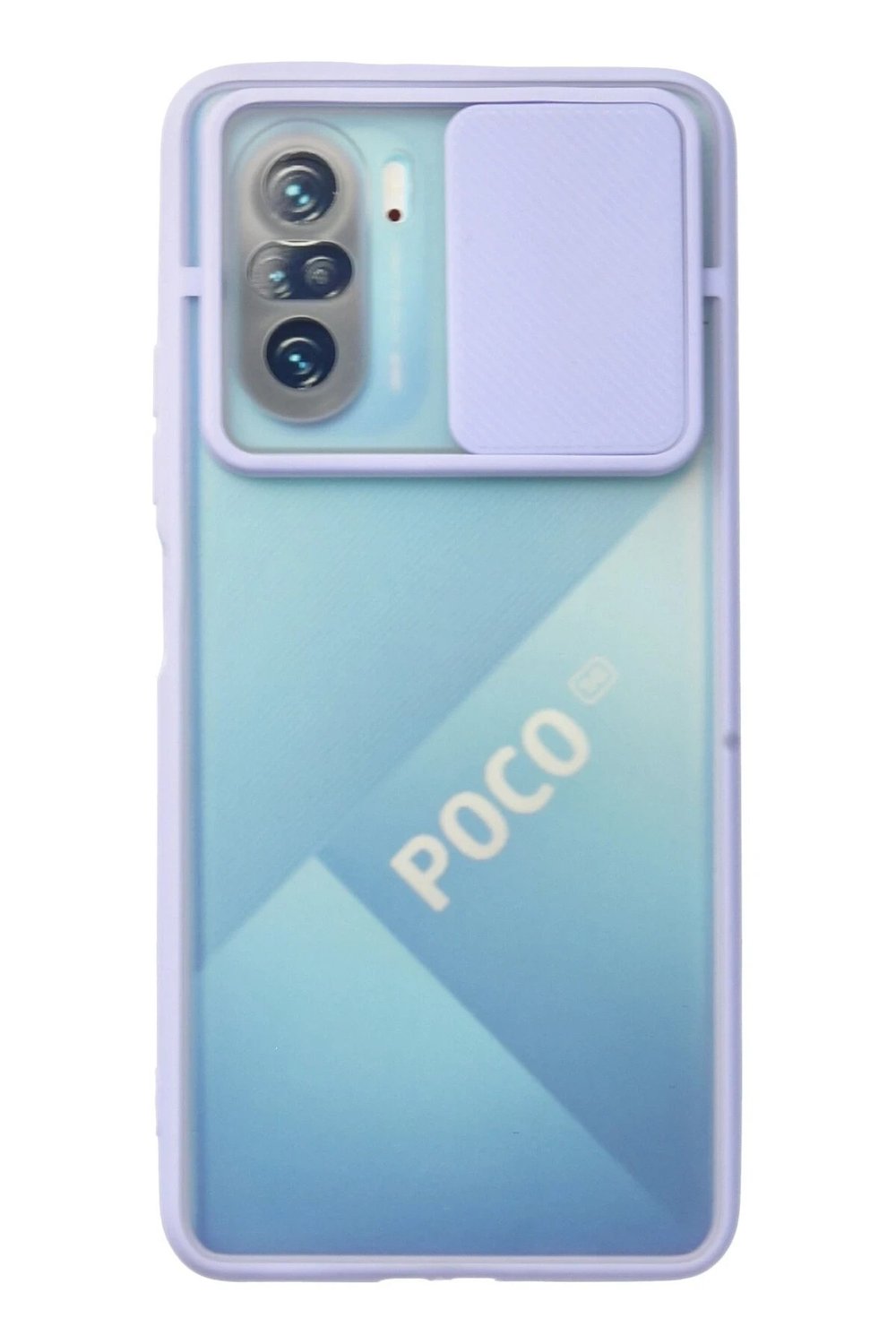Mey İthalat®   Poco F3 Kılıf Palm Buzlu Kamera Sürgülü Silikon - Lila