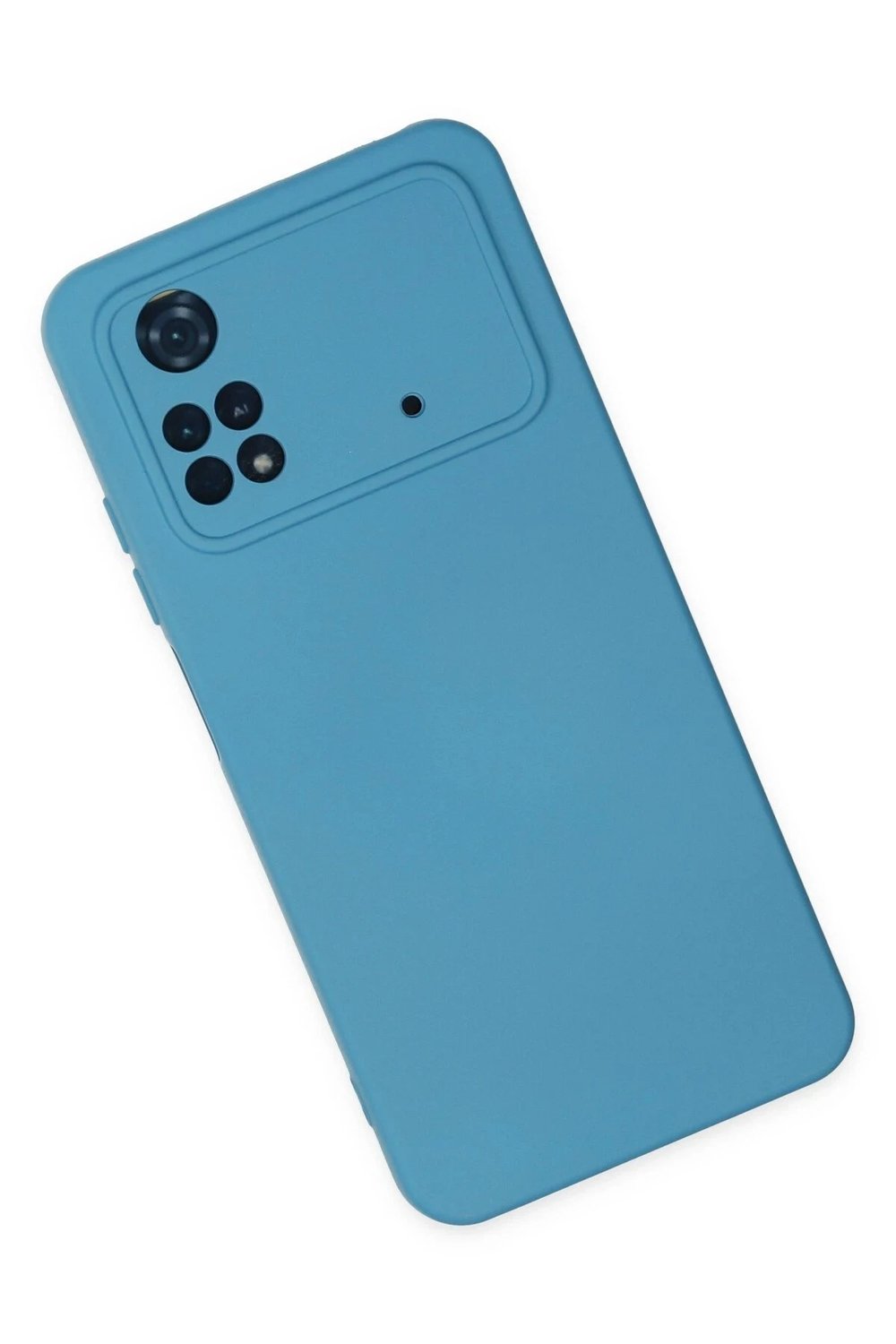 Mey İthalat®   Poco M4 Pro 4G Kılıf Nano içi Kadife Silikon - Mavi