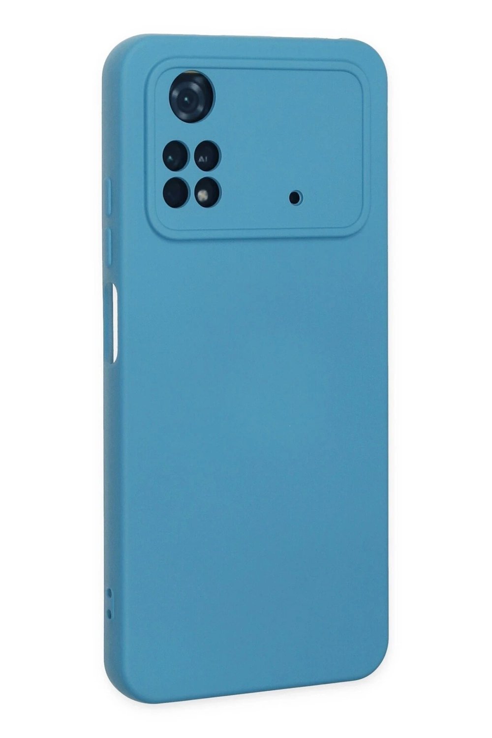 Mey İthalat®   Poco M4 Pro 4G Kılıf Nano içi Kadife Silikon - Mavi