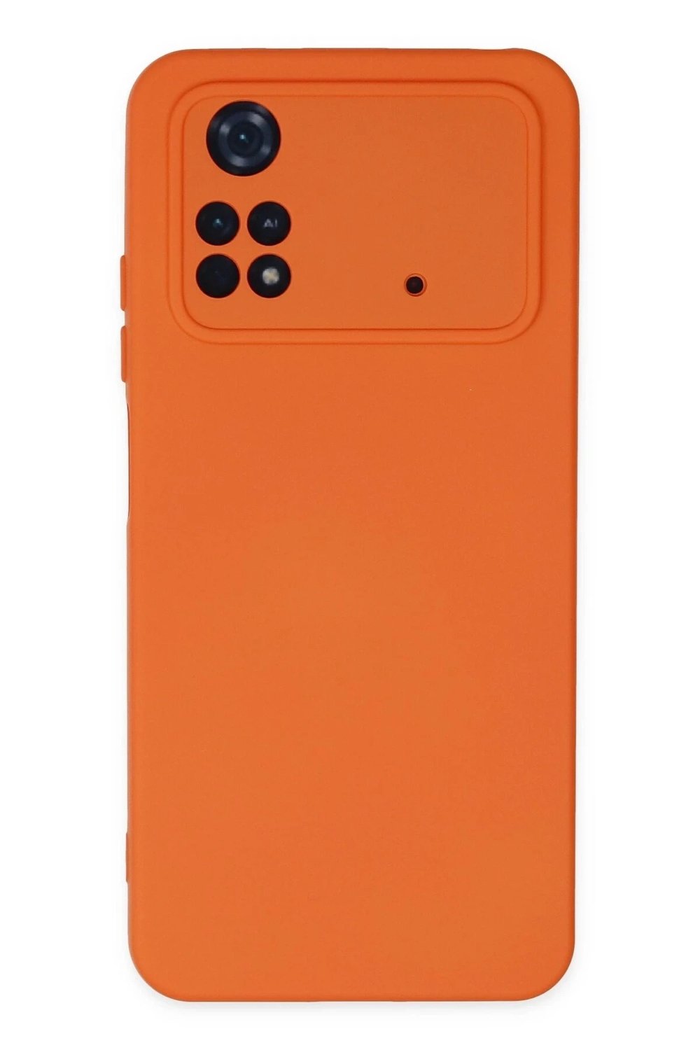 Mey İthalat®   Poco M4 Pro 4G Kılıf Nano içi Kadife Silikon - Turuncu