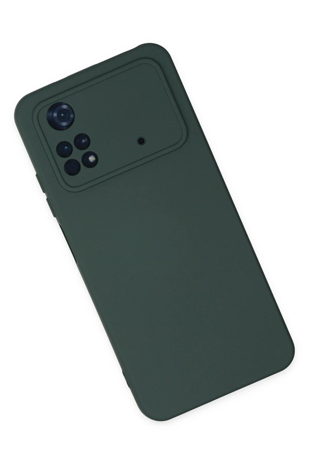 Mey İthalat®   Poco M4 Pro 4G Kılıf Nano içi Kadife Silikon - Koyu Yeşil