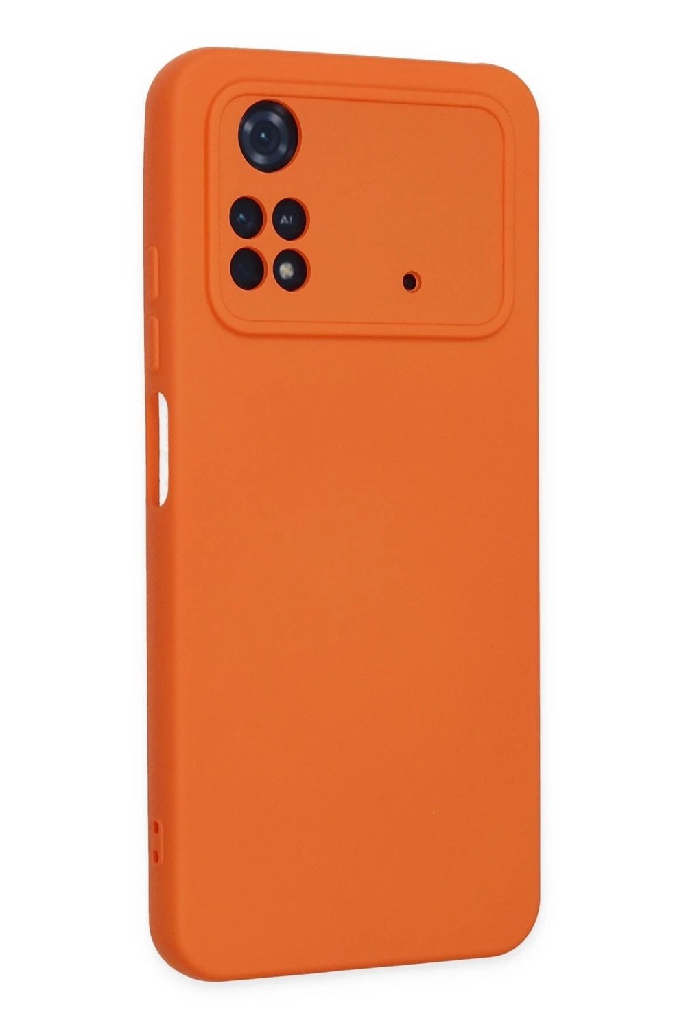 Mey İthalat®   Poco M4 Pro 4G Kılıf Nano içi Kadife Silikon - Turuncu