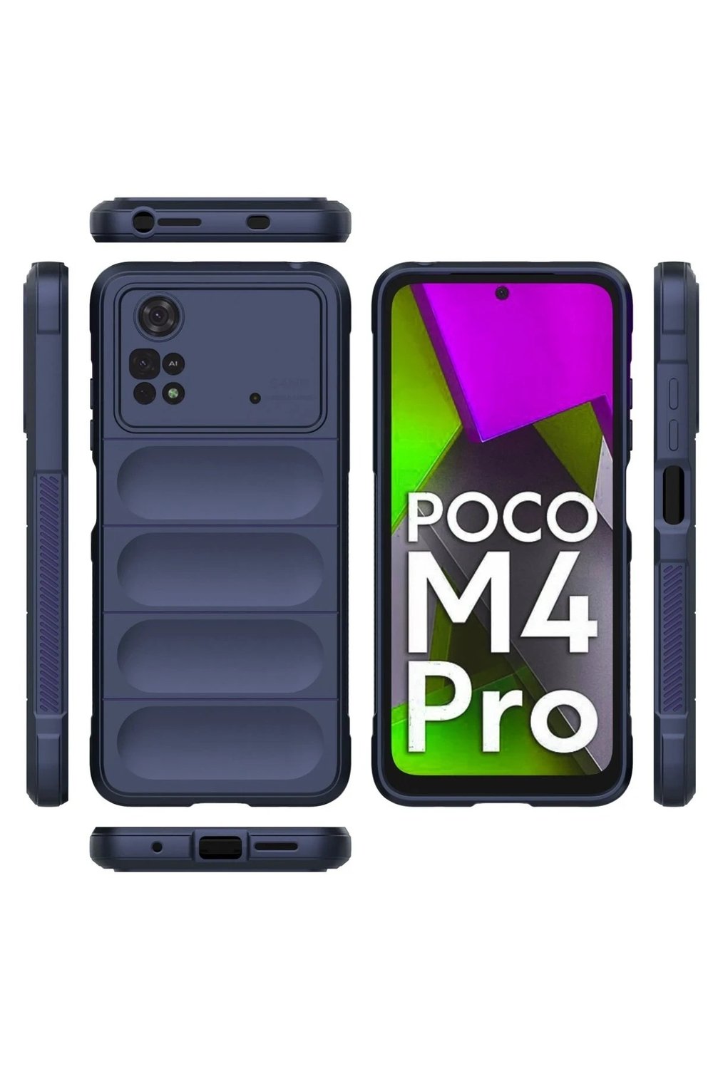 Mey İthalat®   Poco M4 Pro 4G Kılıf Optimum Silikon - Lacivert