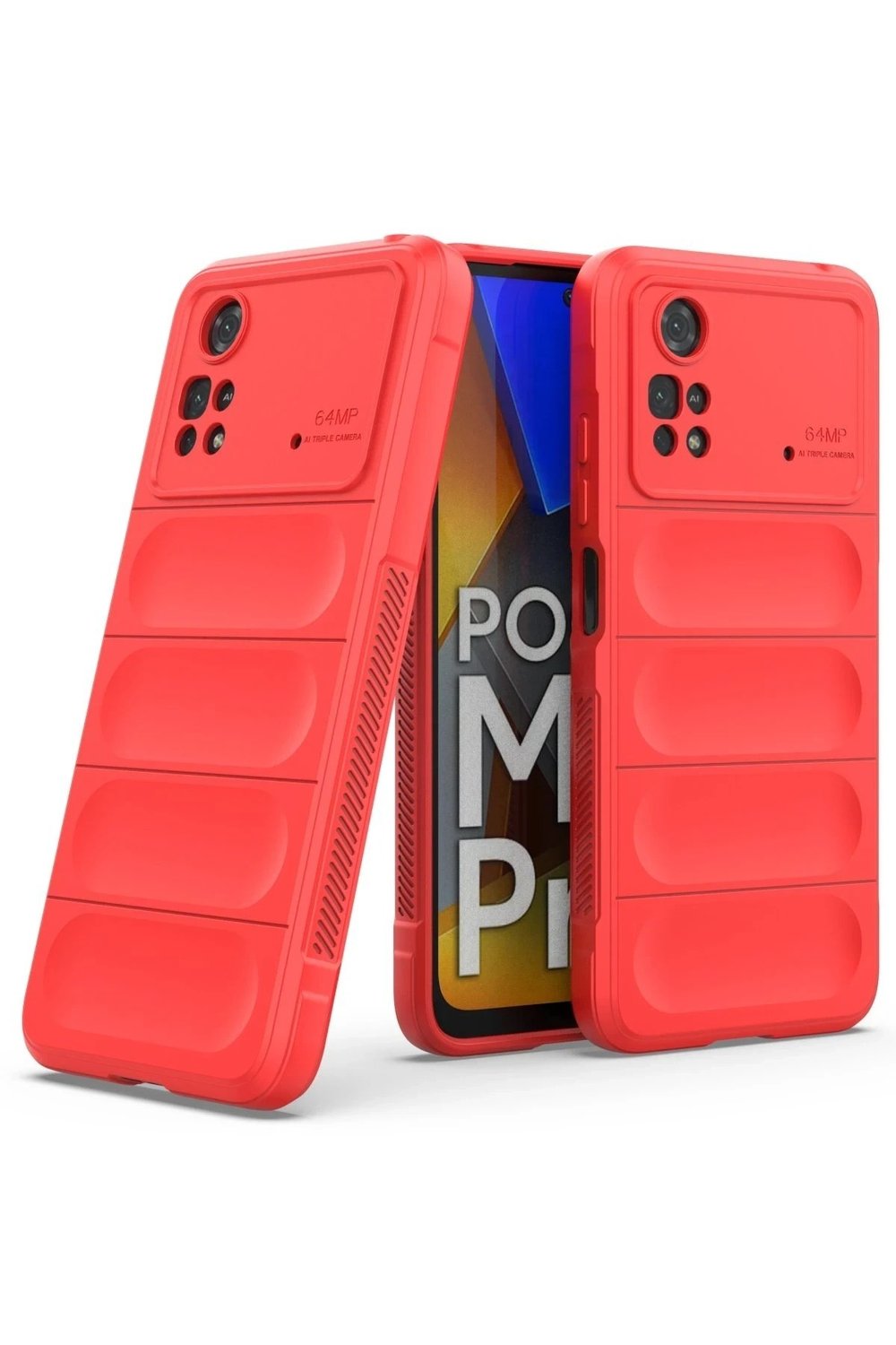 Mey İthalat®   Poco M4 Pro 4G Kılıf Optimum Silikon - Kırmızı