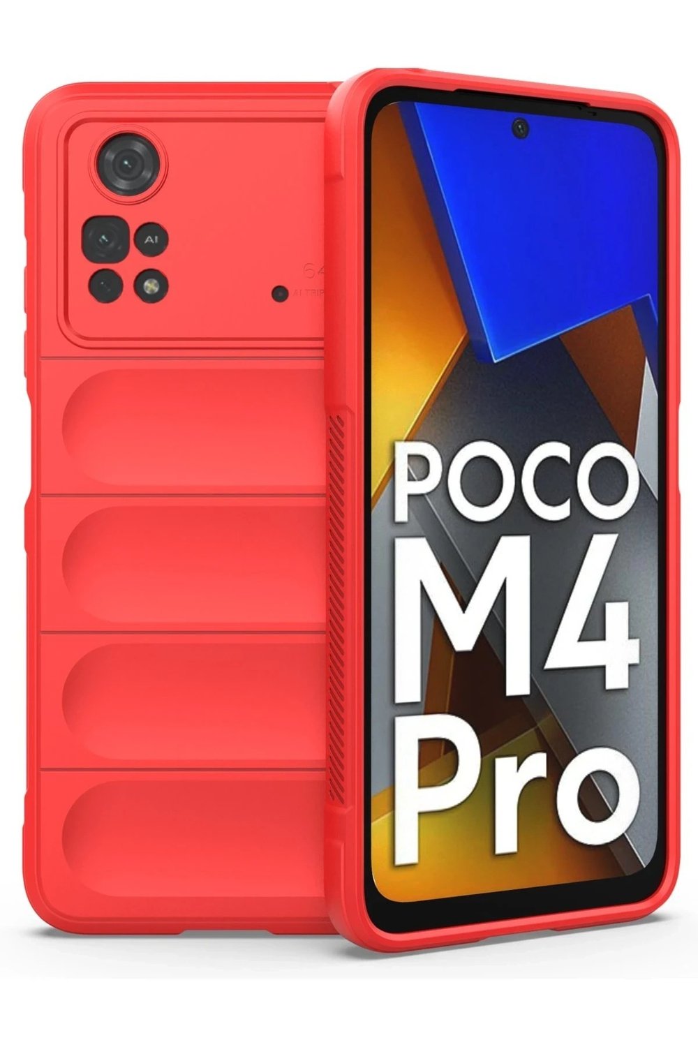 Mey İthalat®   Poco M4 Pro 4G Kılıf Optimum Silikon - Kırmızı